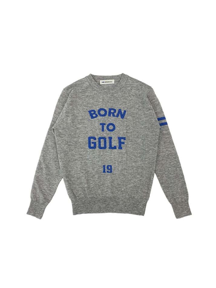 BORN TO GOLF CREW-NECK SWEATER 본투골프 크루넥 스웨터 GREY