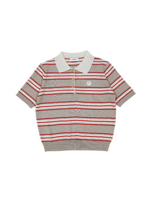 럭키 스트라이프 반팔니트 BEIGE