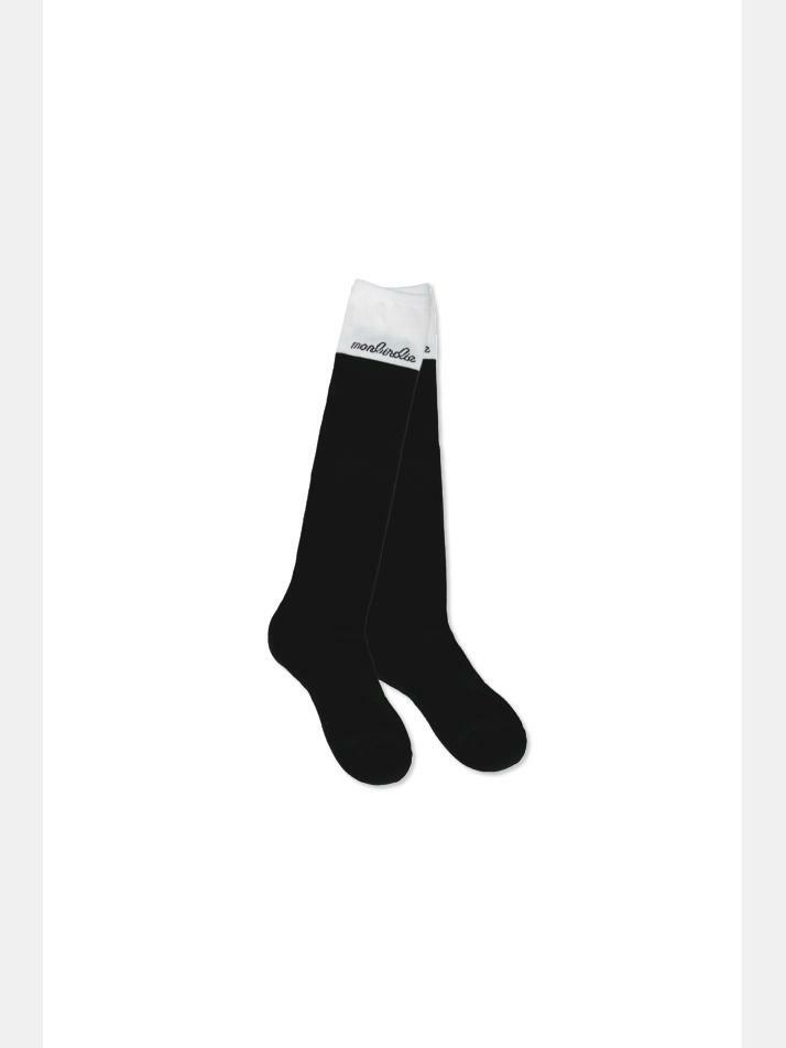 COLOR COMBINATION KNEE SOCKS 배색 니삭스 BLACK