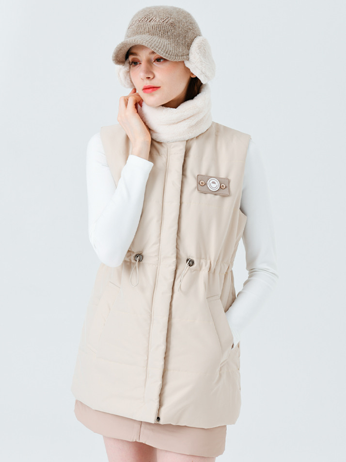 마틴 스트링 패딩 하프 베스트 L.BEIGE