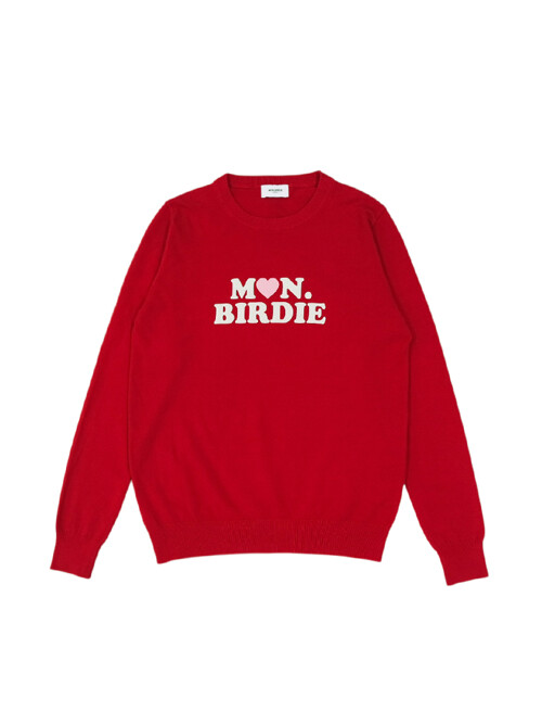로지 크루넥 로고 긴팔니트 RED