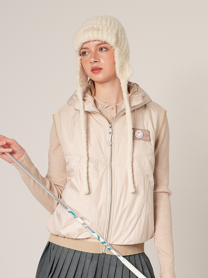 볼마커 와펜 패딩 베스트 BEIGE
