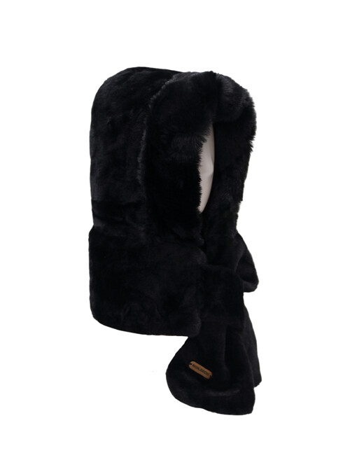 밍크 후디 바라클라바 BLACK