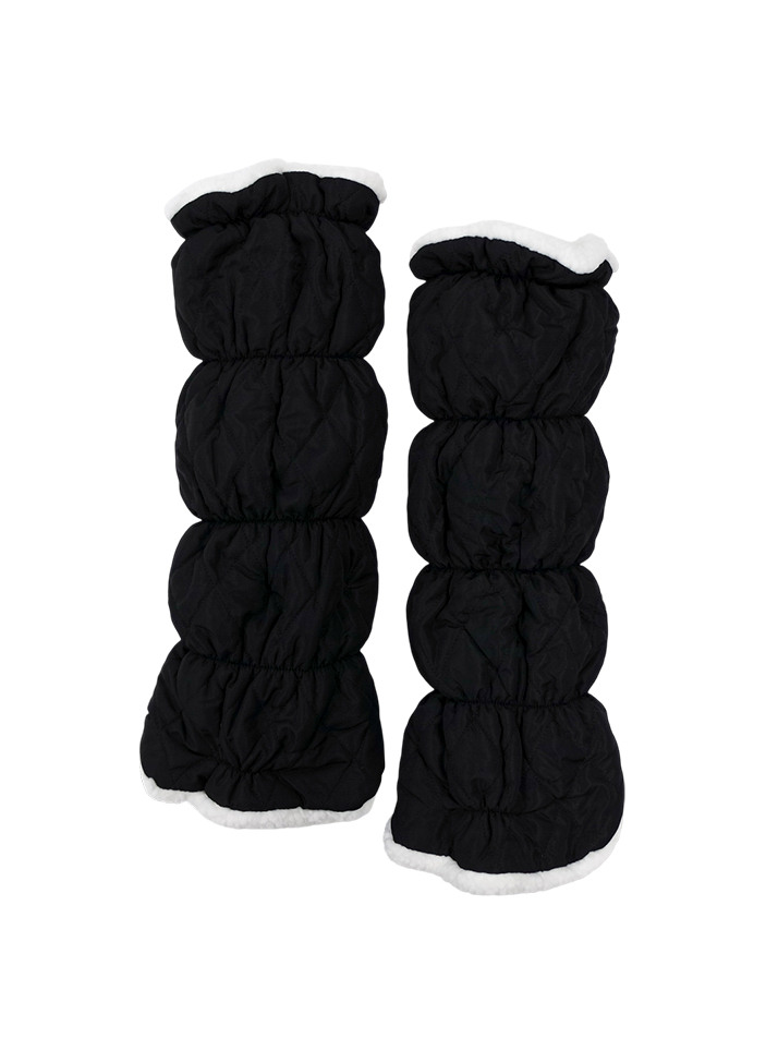 링클 스마일 패딩 레그워머 BLACK