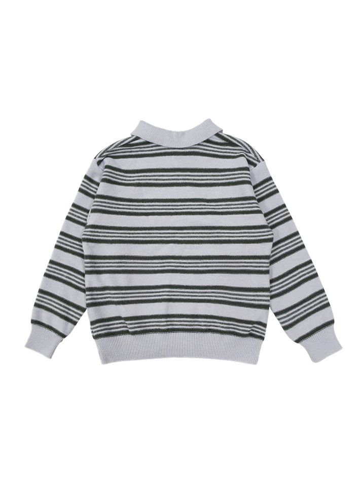 리타 스트라이프 폴로 니트 GREY