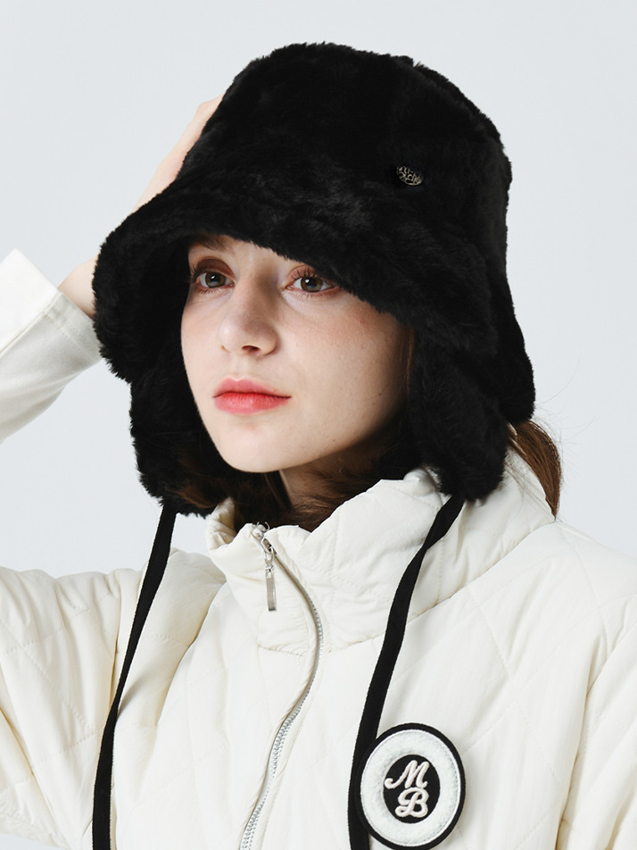 귀도리 밍크터치 버킷햇 BLACK