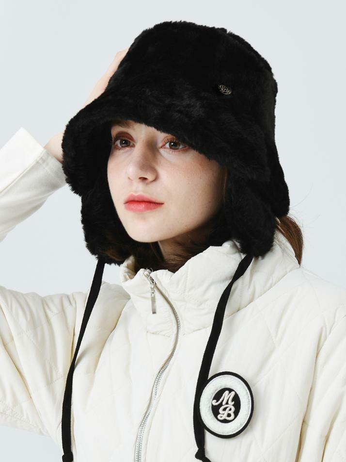 귀도리 밍크터치 버킷햇 BLACK