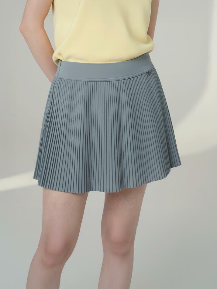 블로썸 스트레치 플리츠 스커트 OLIVE GREEN