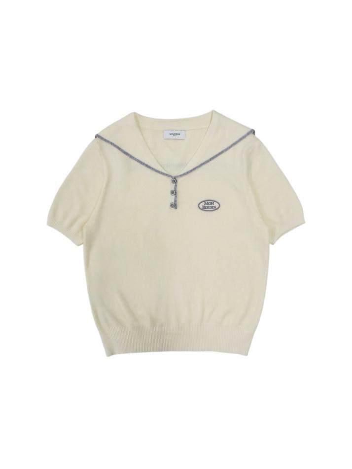 로고 세일러 썸머니트 CREAM