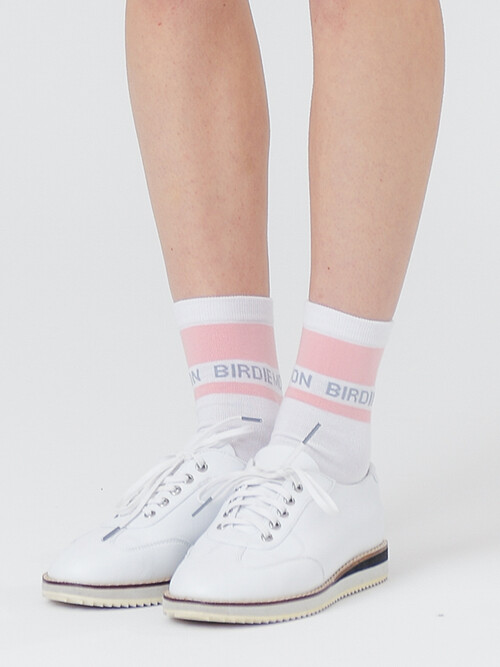COLOR BLOCK 스크립트 발목 양말 PINK