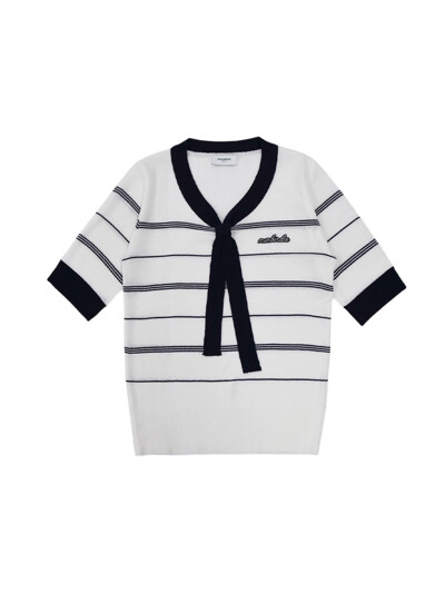 리본타이 반팔니트 NAVY