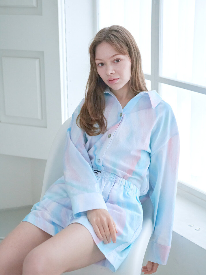 Pastel Blue (파스텔 블루 ) 파자마 쇼츠 세트