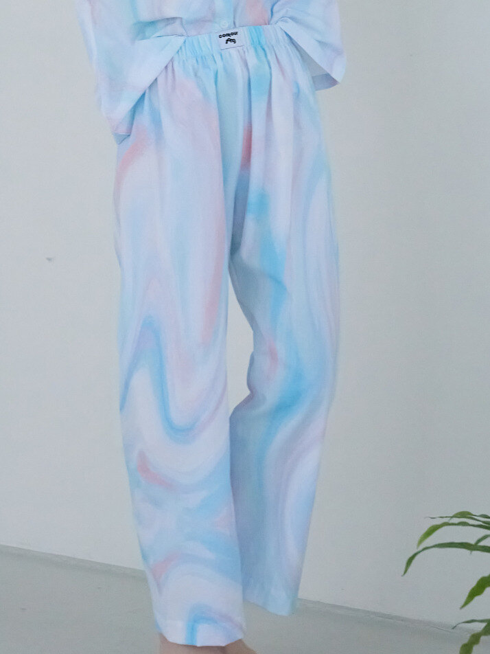 Pastel Blue (파스텔 블루 ) 셔츠 파자마 세트