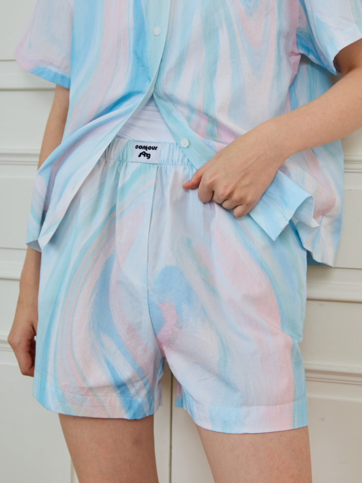 Pastel Blue 반팔 파자마 SET