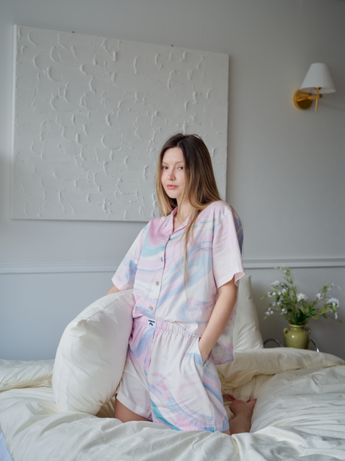 Pink Marble Short 파자마 세트