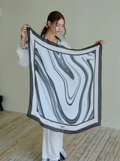 B/W 마블 스카프