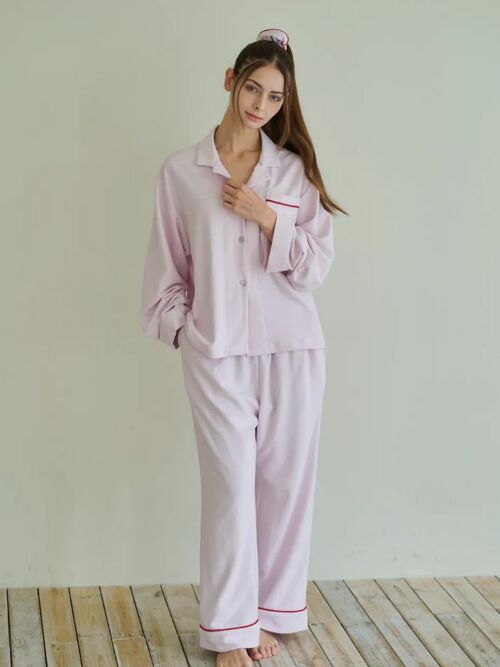 소프트 핑크 테리 파자마 세트