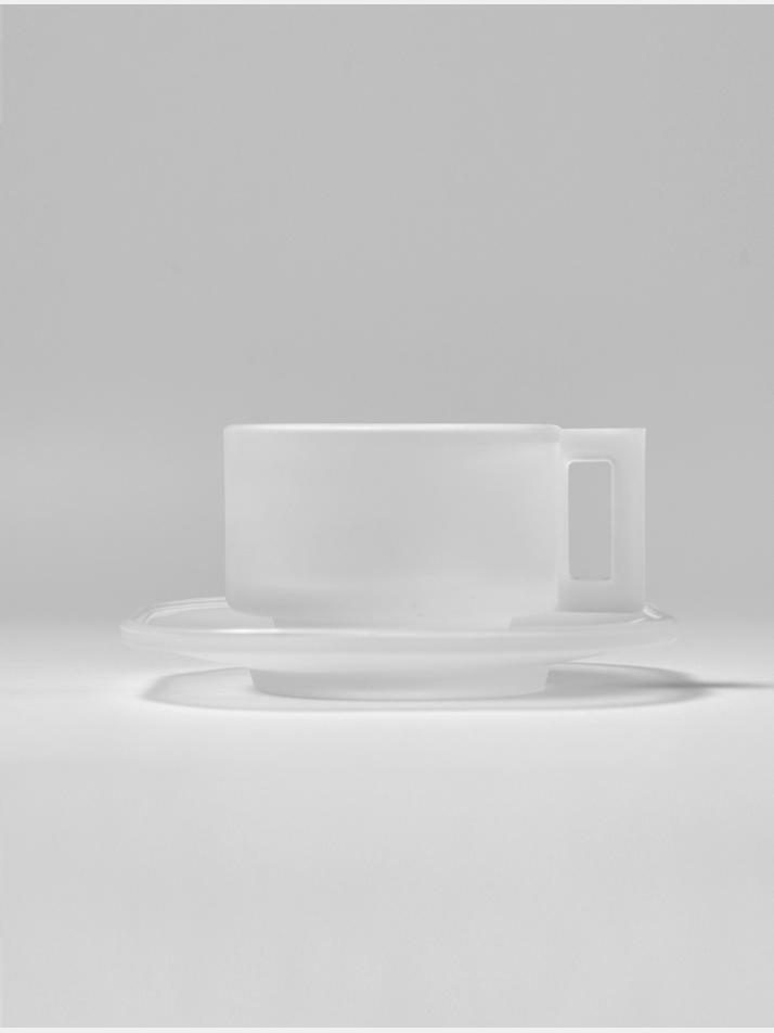 ARNO GLASS CUP AND SAUCER 2set/FROASTED