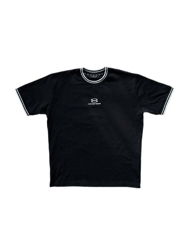 SUPPORT SERIES Line Half T-shirts BLACK