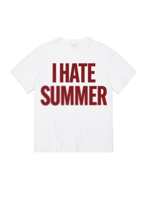 I HATE SUMMER Blur T-shirts RED