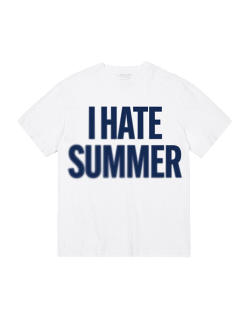 I HATE SUMMER Blur T-shirts NAVY