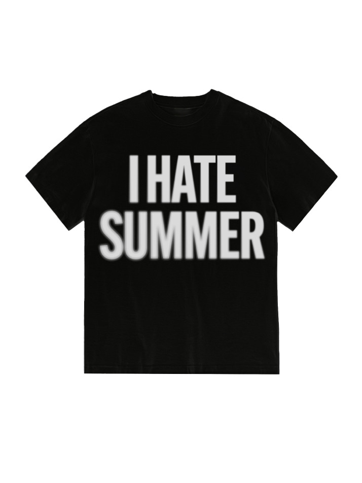 I HATE SUMMER Blur T-shirts BLACK