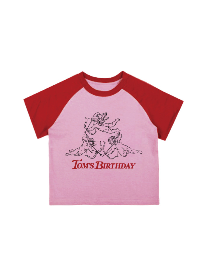 Cupid Raglan T-shirts STRAWBERRY