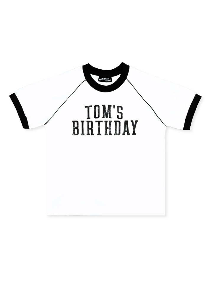 TOM'S BIRTHDAY Ringer T-shirts BLACK