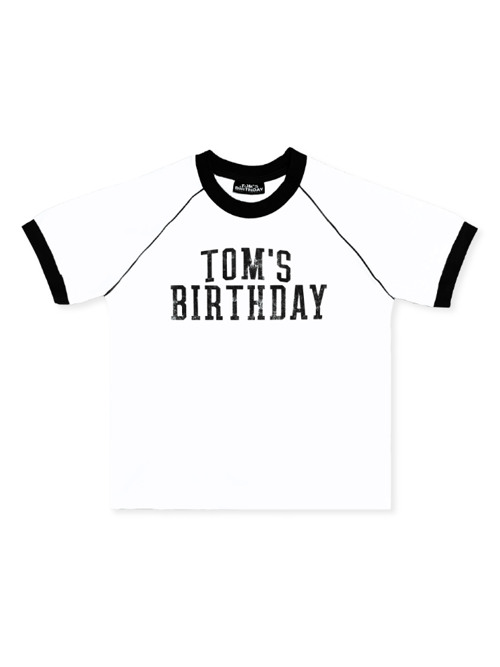 TOM'S BIRTHDAY Ringer T-shirts BLACK