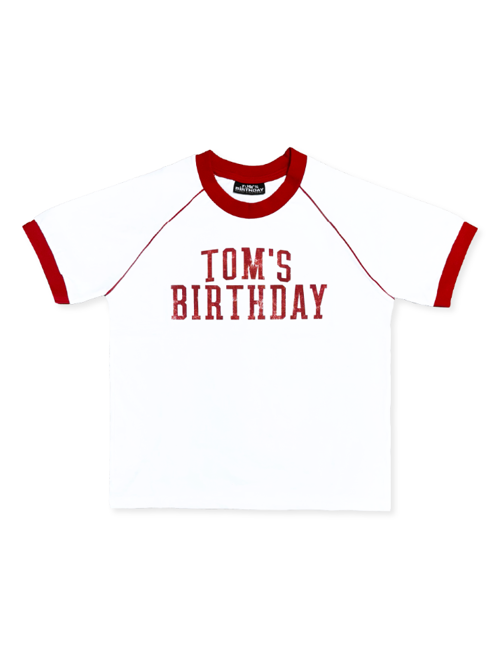 TOM'S BIRTHDAY Ringer T-shirts RED