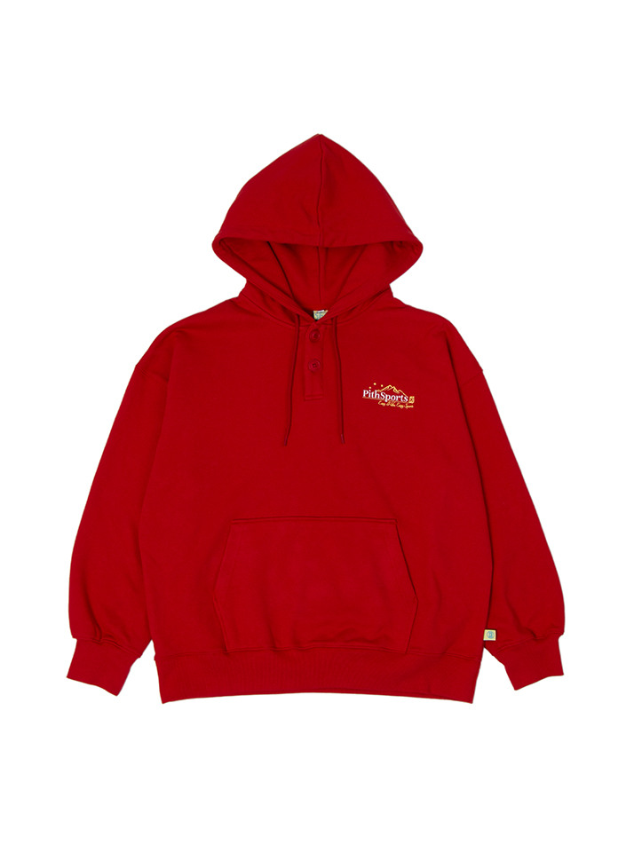 E.H.E.S Button Hoodie (Red) 