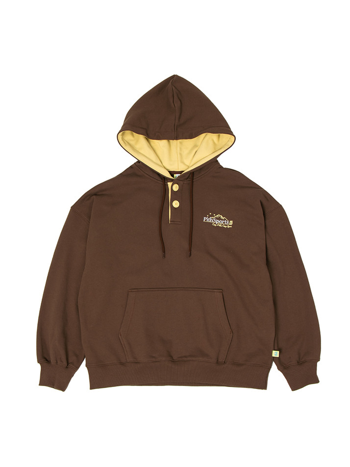 E.H.E.S Button Hoodie (Brown) 