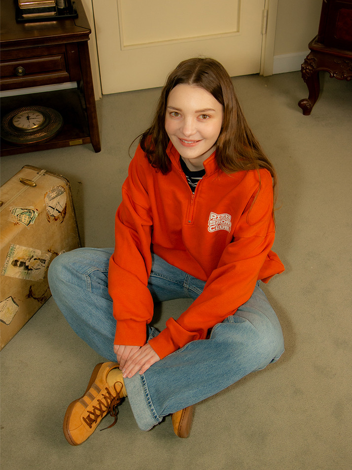 Pithsports Half Zip-up Sweatshirt (Orange) 