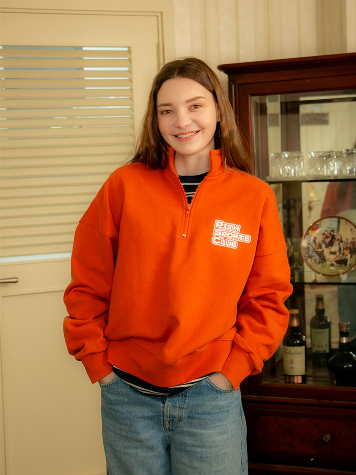 Pithsports Half Zip-up Sweatshirt (Orange) 