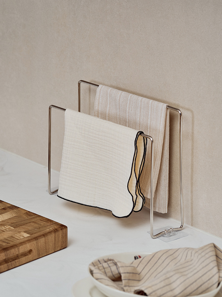 바겐슈타이거 스텐 304 슬림라인 코너 2단 행주랙 건조대