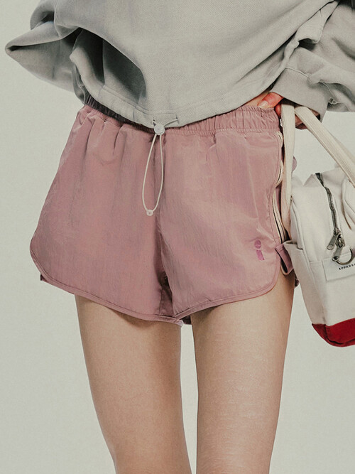 사이드 테이프 포인트 런닝 숏츠-핑크