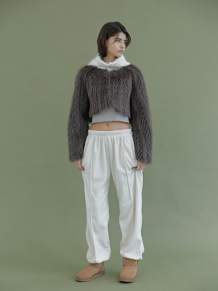 fleece jogger pants (cream)