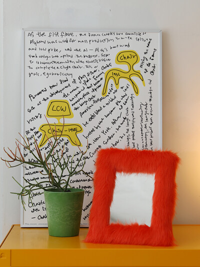 [FUR MIRROR] FAUX FUR MIRROR  (ORANGE)