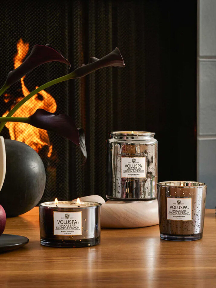 [볼루스파] 마카사르 에보니 & 피치 5.5oz 글라스 캔들