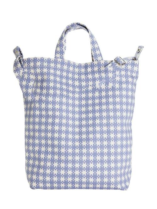 [바쿠백] 덕백 캔버스 토트백 Blue Pixel Gingham