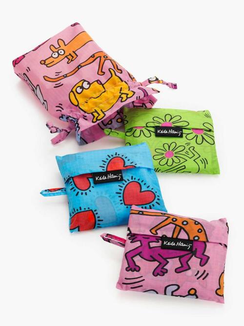 [바쿠백] 휴대용 장바구니 접이식 시장가방 Keith Haring 3종 세트