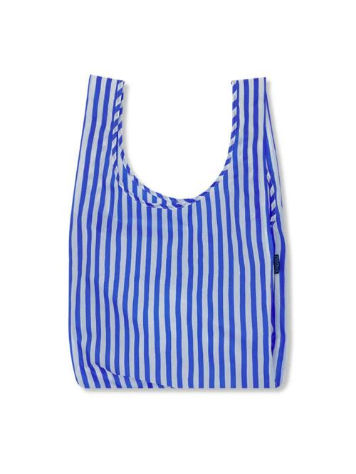 [바쿠백] 휴대용 장바구니 접이식 시장가방 Blue Painted Stripe