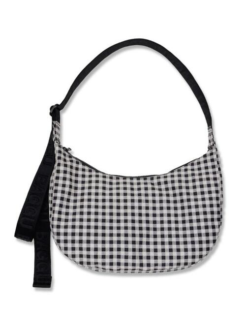 [바쿠백] BAGGU 나일론 크레센트백 미디움 Black & White Gingham