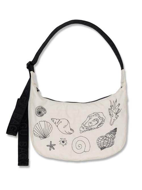 [바쿠백] BAGGU 나일론 크레센트백 미디움 Embroidered Shells