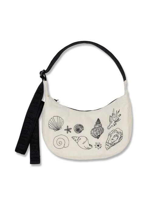 [바쿠백] BAGGU 나일론 크레센트백 스몰 Embroidered Shells