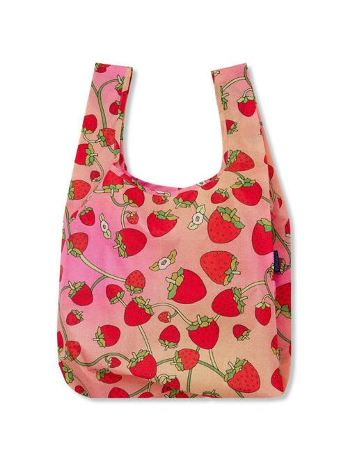 [바쿠백] 휴대용 장바구니 접이식 시장가방 Strawberry Blossom