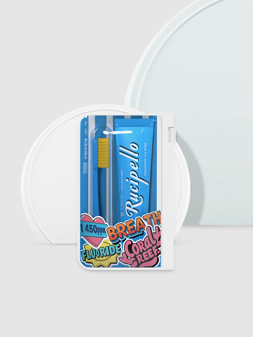 [루치펠로] 코랄리프 치약&칫솔 휴대용 세트 블루