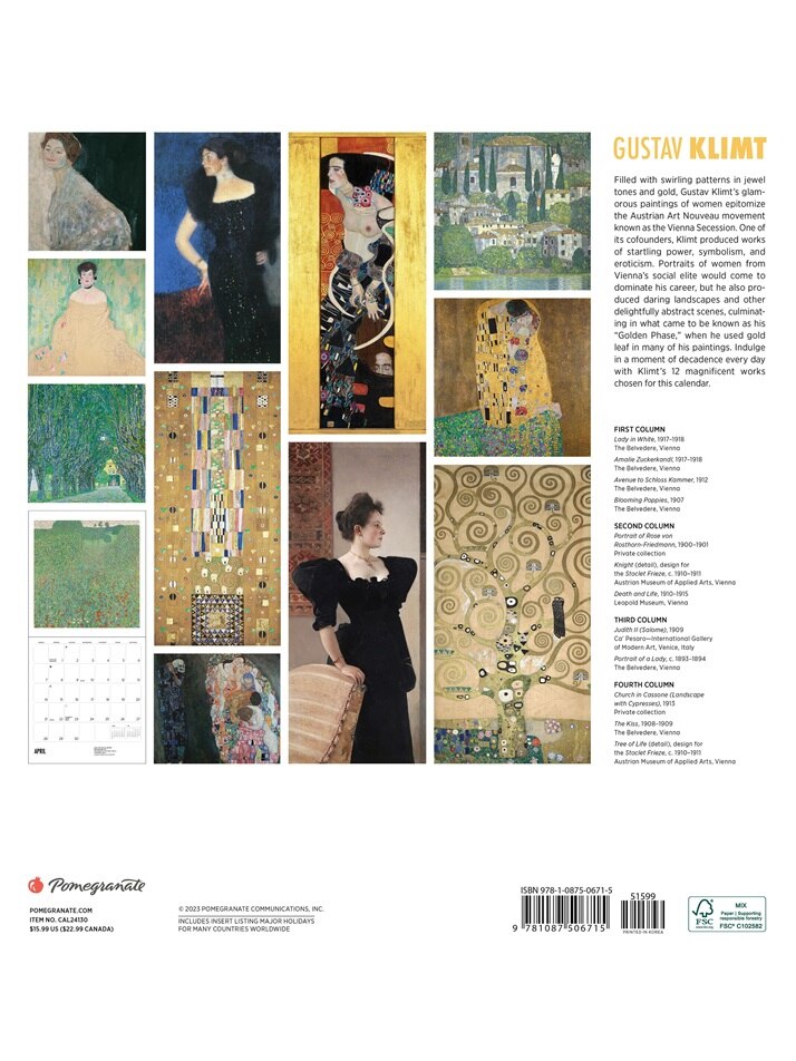 2024 캘린더 Gustav Klimt