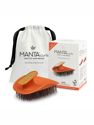 곱슬머리용 만타 헤어브러쉬 오렌지