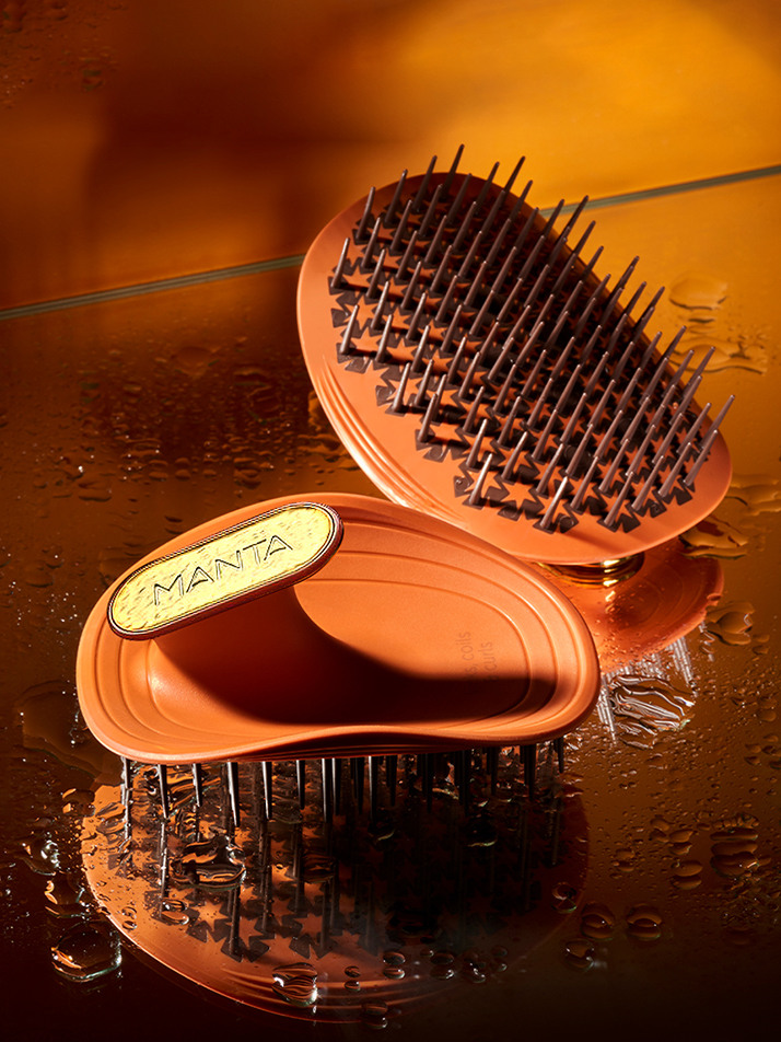 곱슬머리용 만타 헤어브러쉬 오렌지